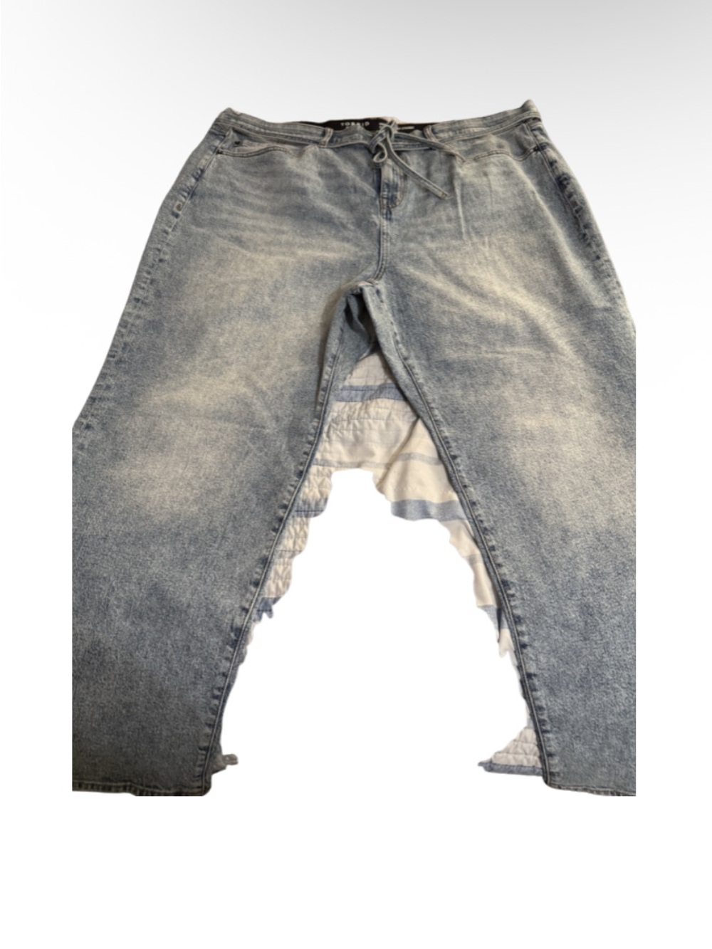 Torrid baggy high rise straight tie waist jean
